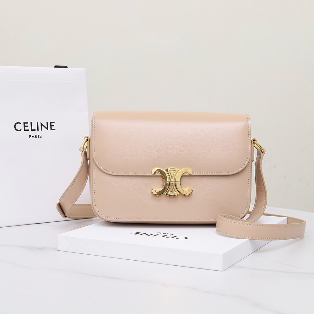 CELINE CLASSIQUE TRIOMPHE BAG in shiny calfskin(HIGH-END GRADE)
